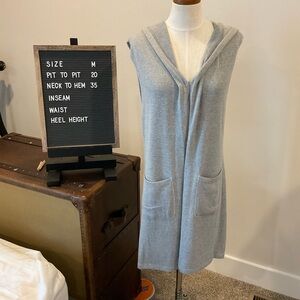 Grey blue sleeveless sweater vest